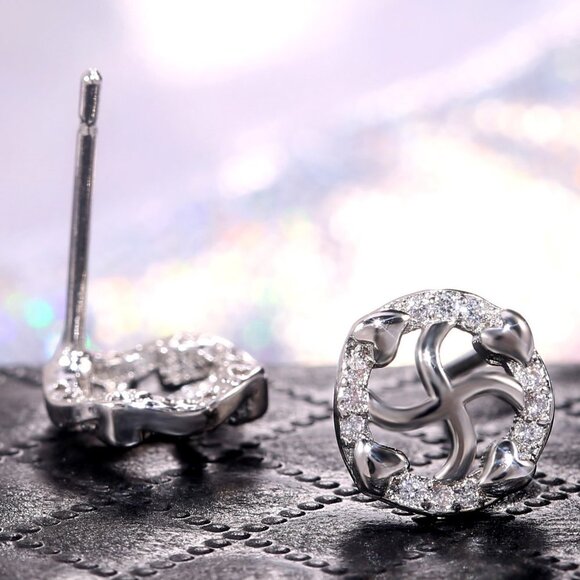 Shiny Heart Stud Earrings | Elegant Minimalist Jewelry  ❤️Fashion Dainty Shiny Big Pinwheel Heart Stud Earrings, GPMB1452